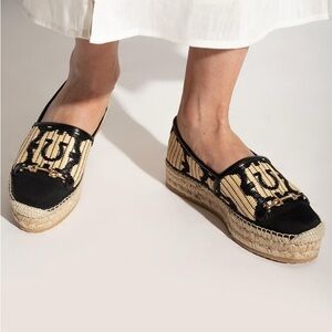 Salvatore Ferragamo Black and Tan Women's Loafers